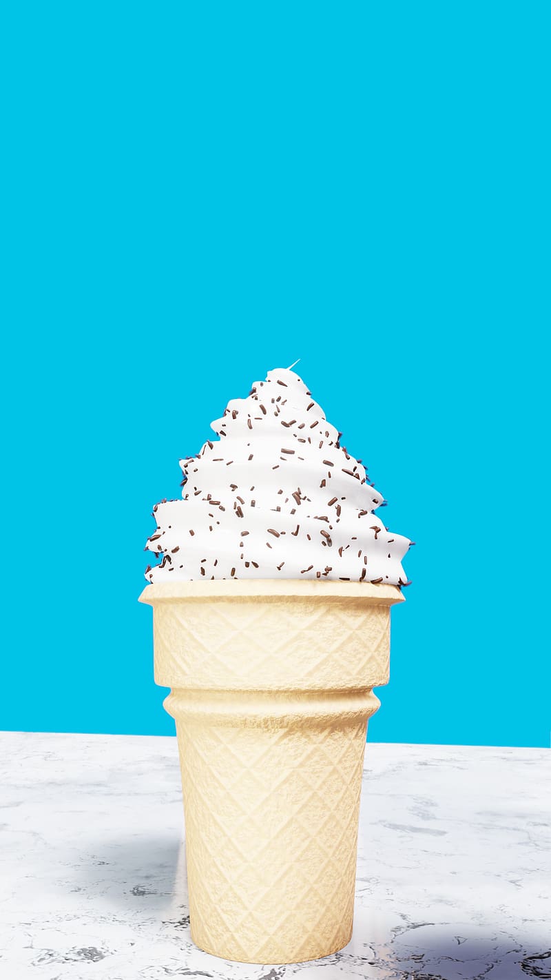ice cream, chocolate, dessert, blue background, HD phone wallpaper