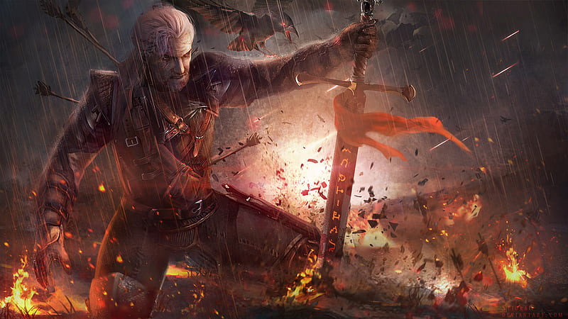 The Witcher 3 Geralt Fanart, the-witcher-3, games, ps4-games, xbox-games, pc-games, artist, digital-art, artwork, HD wallpaper