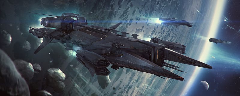 Download wallpaper 1366x768 spaceship, star citizen, video game, tablet,  laptop, 1366x768 hd background, 550