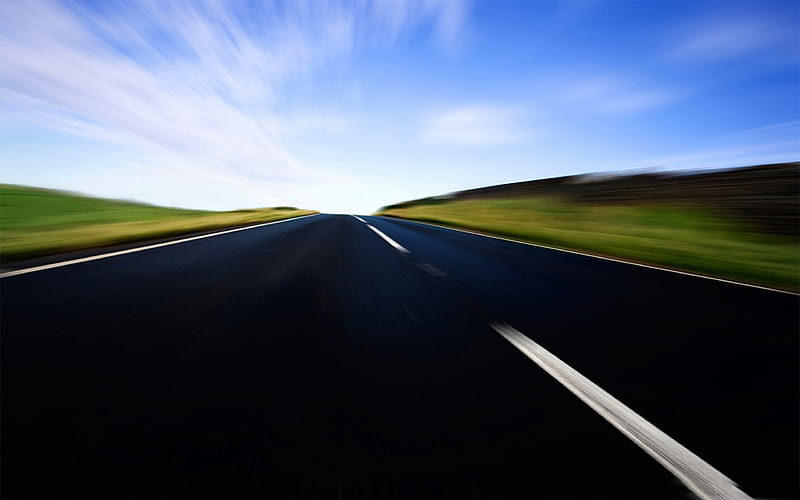 high speed in the road-beautiful natural landscape, HD wallpaper