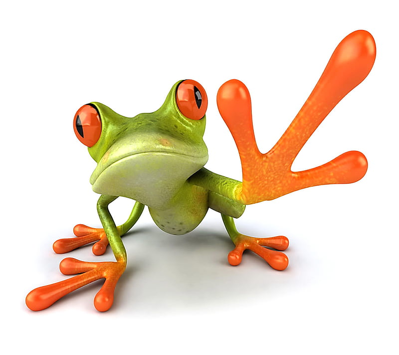 Funny Frog, hello, HD wallpaper