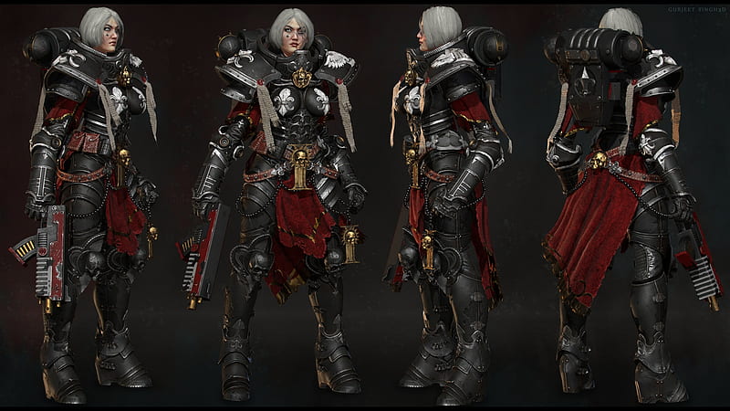 Warhammer - Sisters of Battle, warhammer, sisters of battle, cgi, 3d render, video games, HD wallpaper