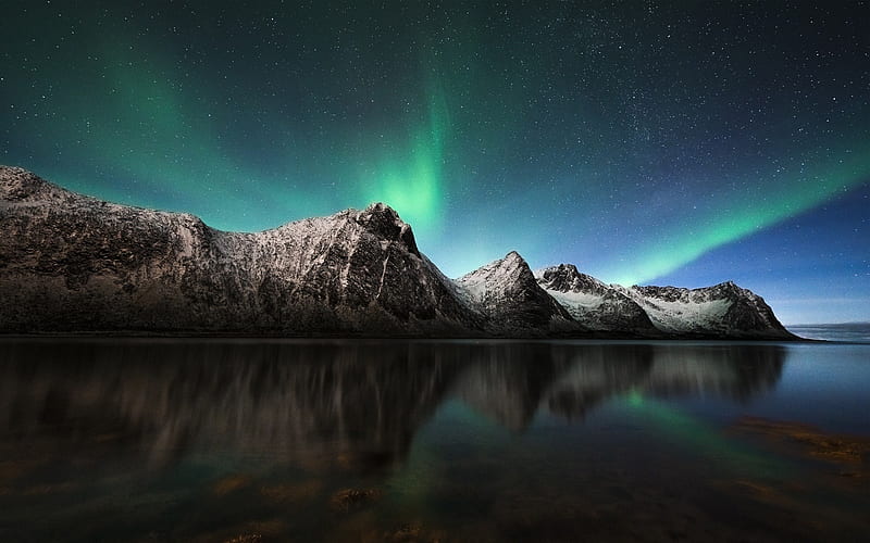 Aurora borealis lights iceland-Landscape Theme, HD wallpaper