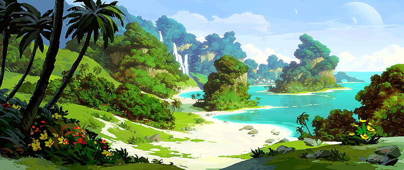 Island , island, nature, artstation, HD wallpaper