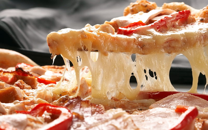 Homemade Pizza, Pizza, Cheese, Homemade, Meat, Tomatoes, HD wallpaper