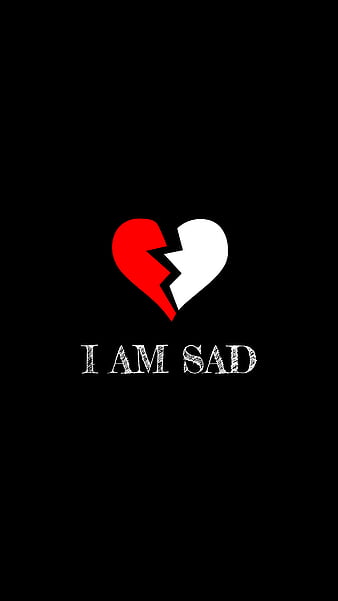 I am sad broken Heart, emotional, heart broken, i am, life, lovely, new, no love, red and black, sad, HD phone wallpaper