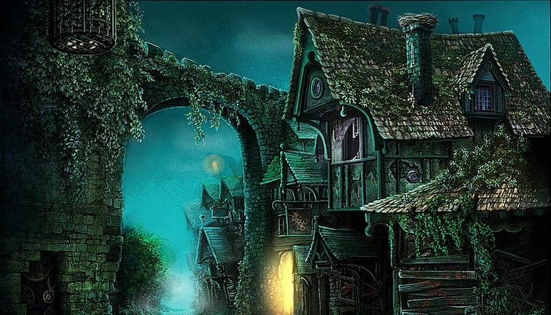 Creepy Old House, fantasy, eery, house, dark, HD wallpaper | Peakpx