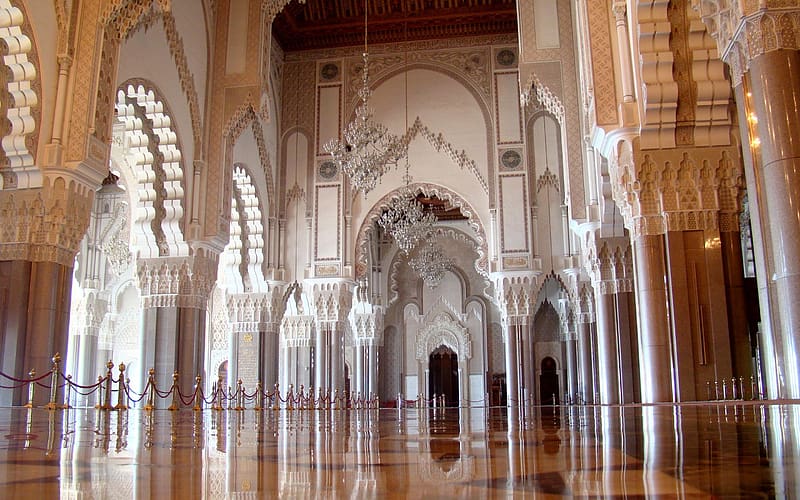 Architecture, Interior, Building, Reflection, Floor, Mosque, HD wallpaper