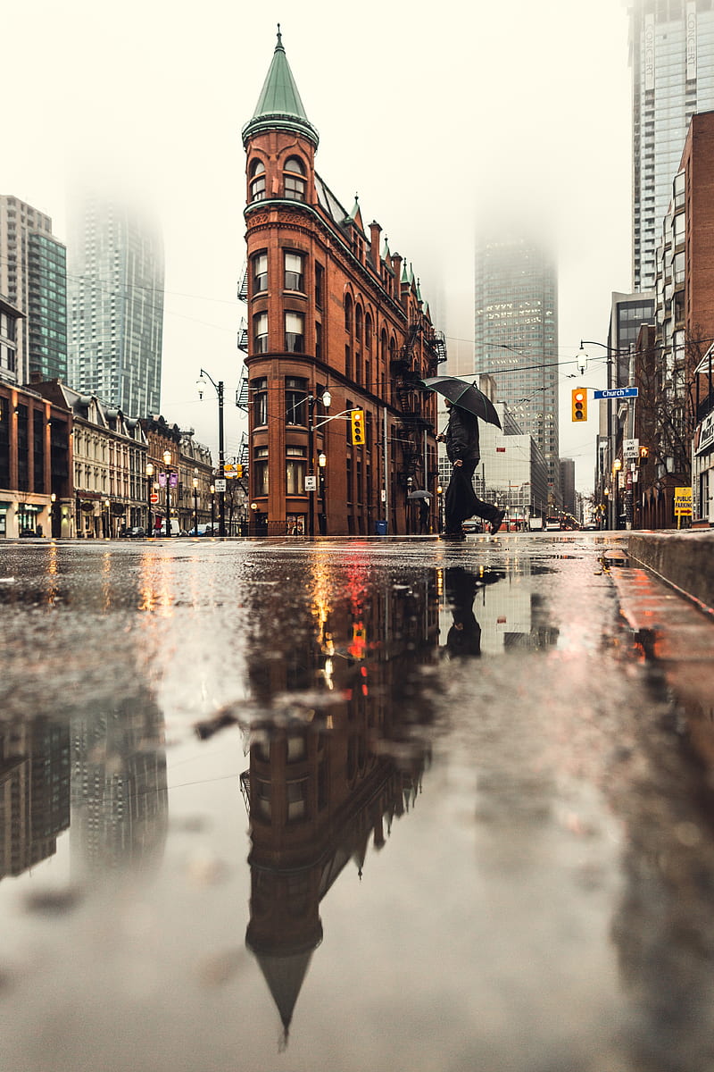 Toronto Flatiron, canada, city, HD phone wallpaper