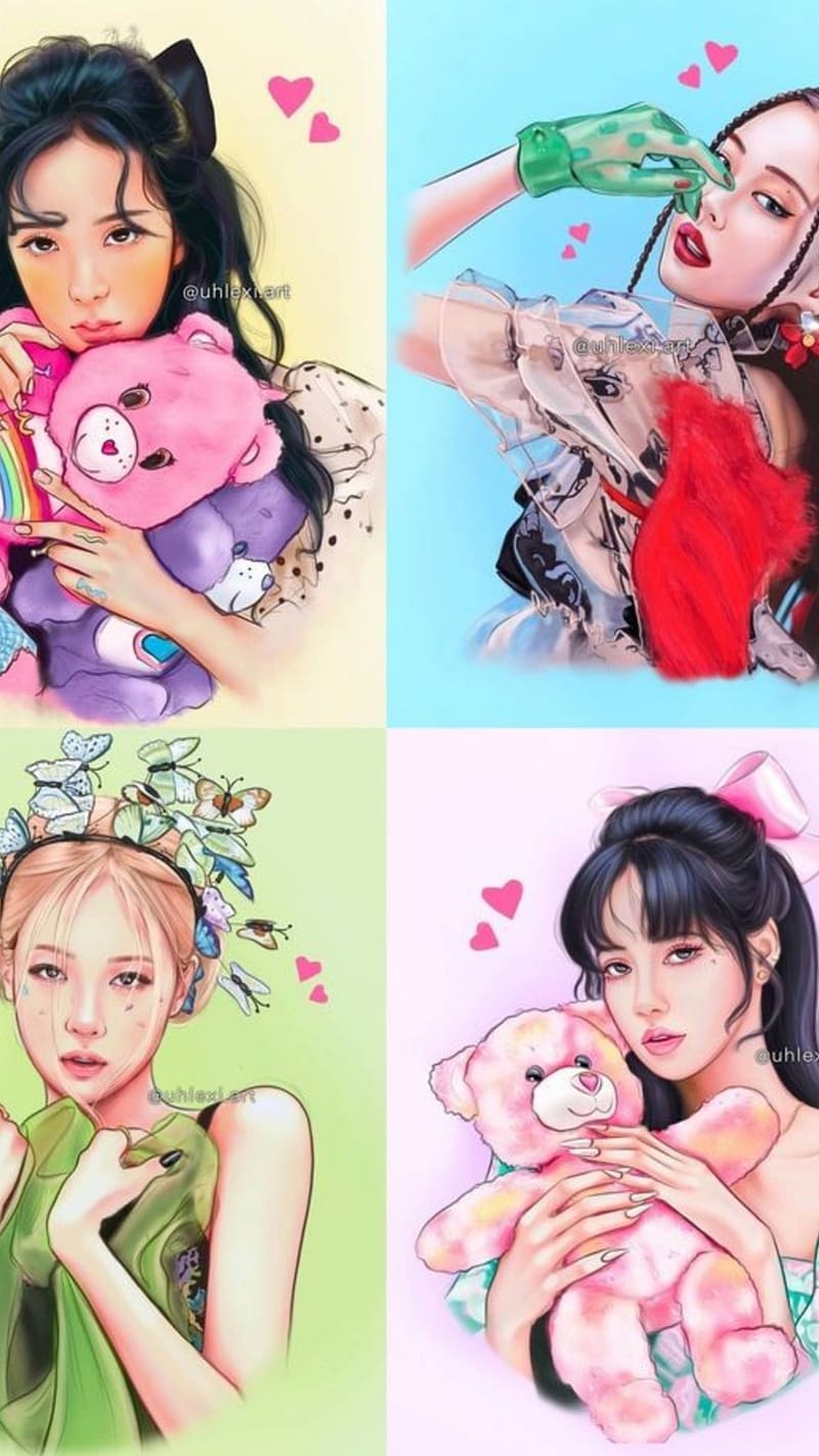 Blackpink Anime, black pink singer, blackpink, singer, HD phone wallpaper