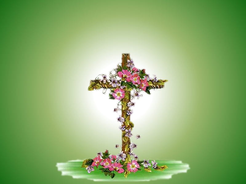 Easter cross with flowers, christ, jesus, flower, resurrection, religion,  easter, HD wallpaper | Peakpx