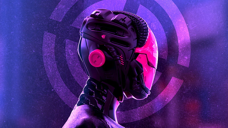 Neon Bot, neon, cyberpunk, artist, artwork, digital-art, artstation, HD wallpaper