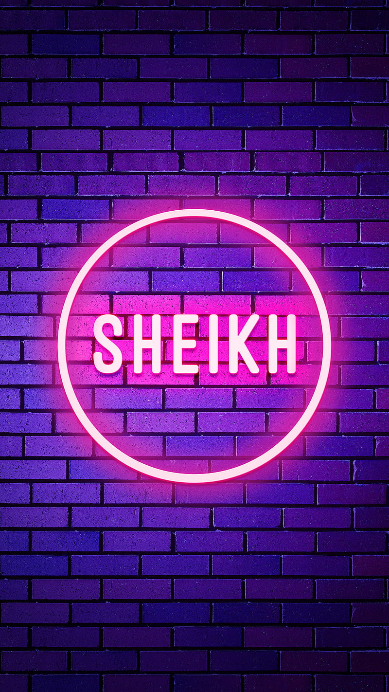 Sheikh, Name, Neon light, Neon name, name design, neon sheikh, person name, your names, HD phone wallpaper