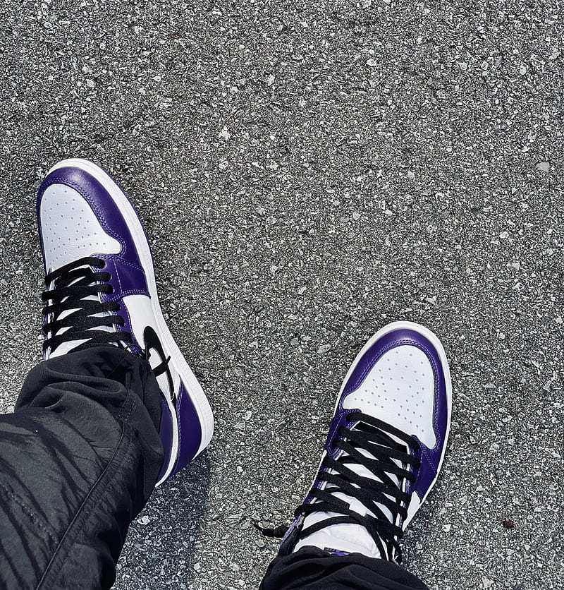 Jordan 1, air jordan, clean, court purple, jordan, shoe game, shoes, HD phone wallpaper