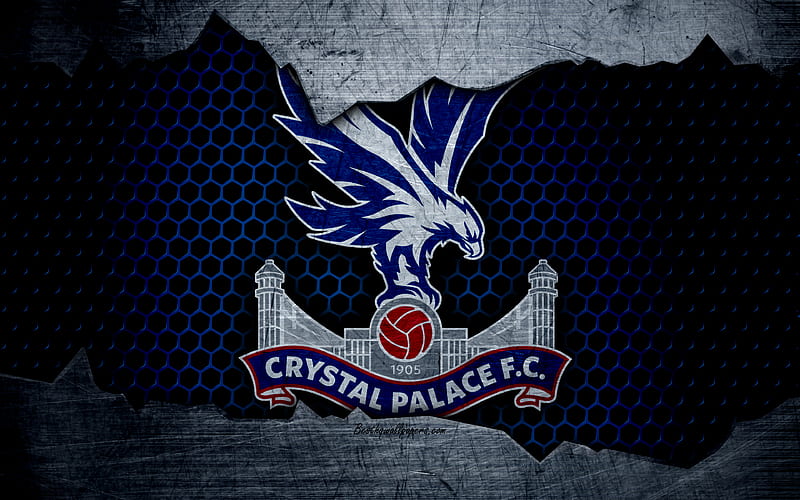 Crystal Palace FC football, Premier League, England, emblem, cpfc logo, football club, London, UK, metal texture, grunge, HD wallpaper