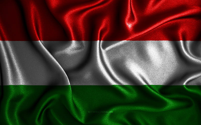 Hungarian flag silk wavy flags, European countries, national symbols, Flag of Hungary, fabric flags, Hungary flag, 3D art, Hungary, Europe, Hungary 3D flag, HD wallpaper