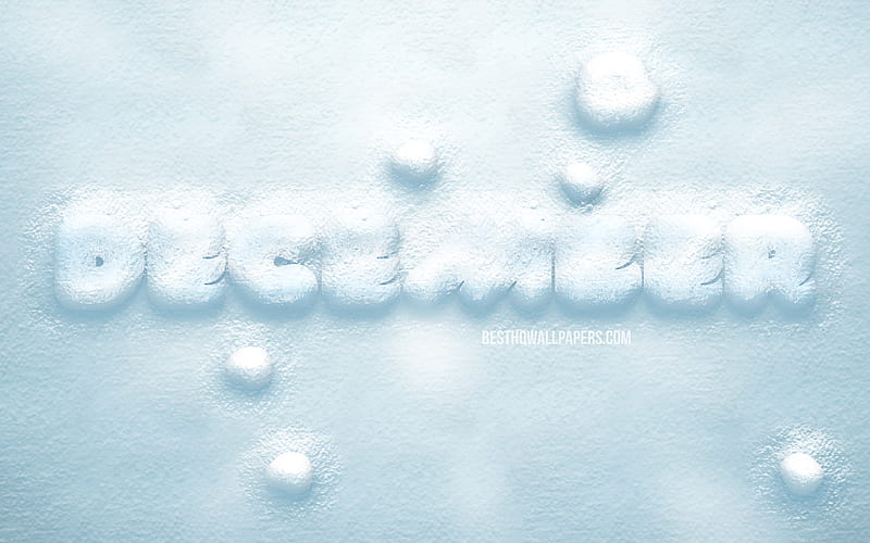 December, 3D snow letters snow background, winter, December concepts, December on snow, December month, winter months, HD wallpaper
