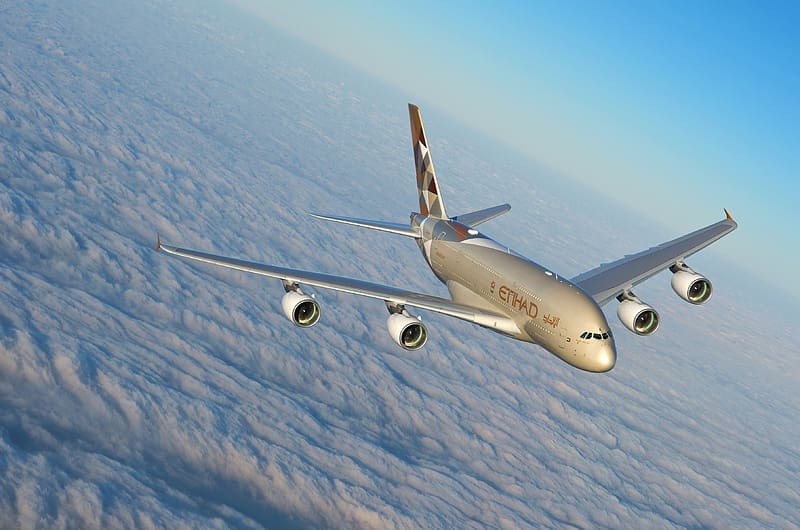 Cloud, Aircraft, Passenger Plane, Airbus, Vehicles, Airbus A380, Etihad Airways, HD wallpaper