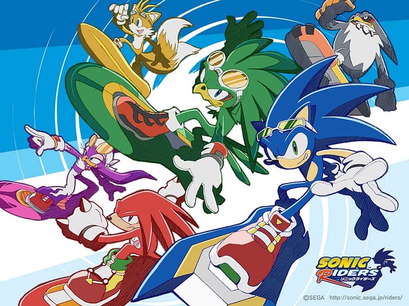 Video Game, Sonic The Hedgehog, Knuckles The Echidna, Miles 'tails' Prower, Wave The Swallow, Jet The Hawk, Storm The Albatross, Sonic Riders, HD wallpaper