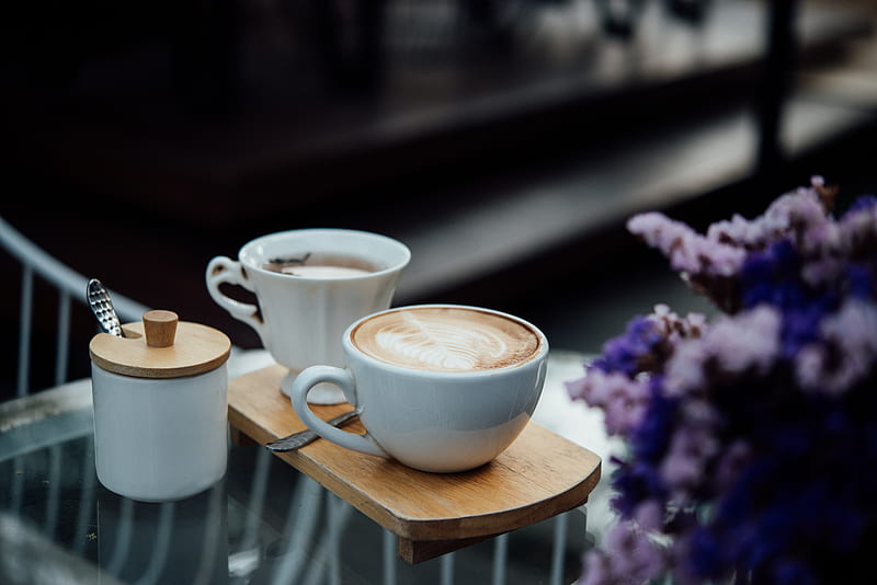 Hot coffee, Table, Summer, Drink, Breakfast, Wood, HD wallpaper