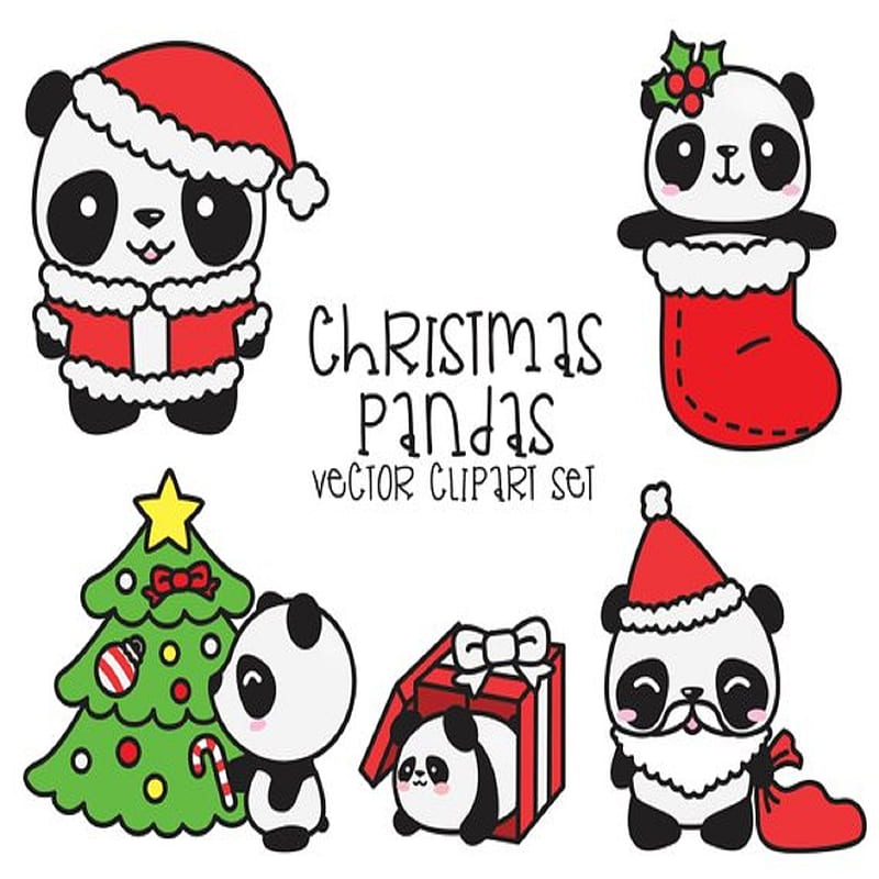 pandamas, panda, christmas, stocking, santa, holiday, yule, HD phone wallpaper