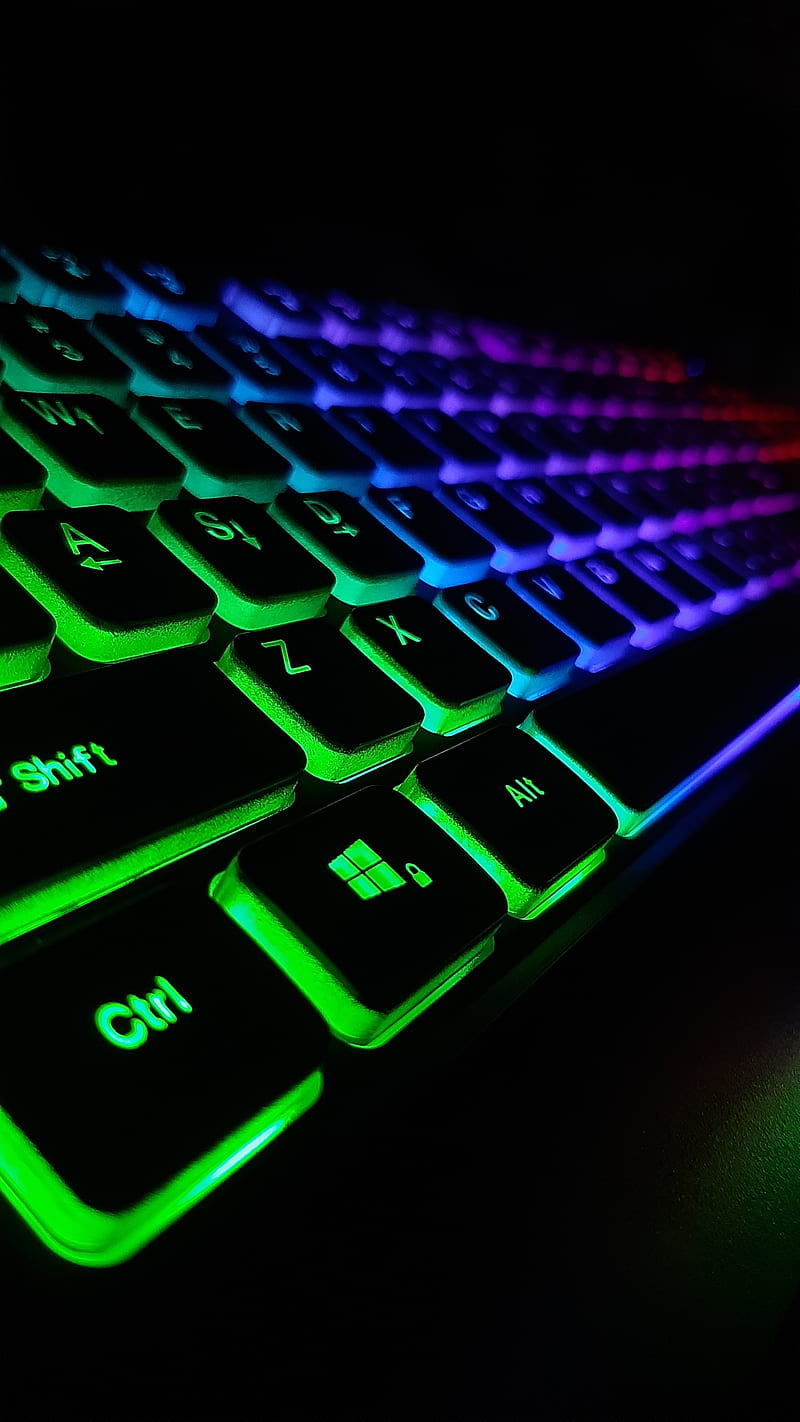 RGB Keyboard, computer, gamer, HD phone wallpaper