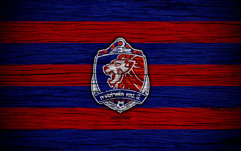 Port FC Thai League 1, soccer, football club, Thailand, Port MTI FC, logo, wooden texture, FC Port, HD wallpaper
