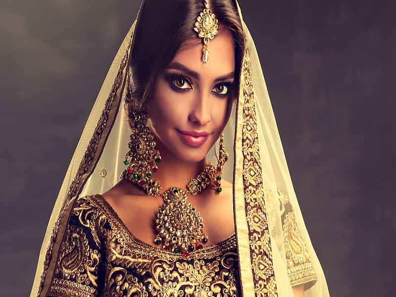 Beautiful woman with bridal makeup, Model, Jewellery, Woman, Makeup, HD wallpaper