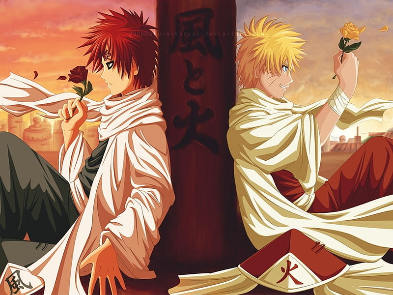 Kage Gaara and Naruto, naruto, gaara, hokage, kazekage, HD wallpaper ...