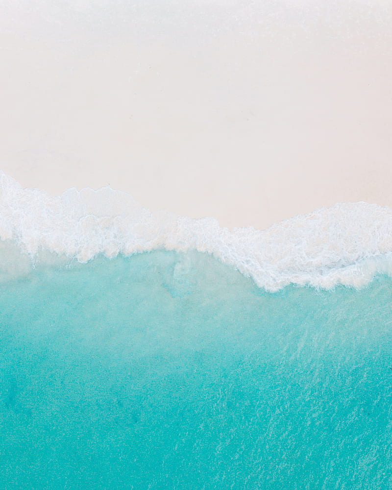 Beach, sand, sea, waves, aerial view, HD phone wallpaper | Peakpx