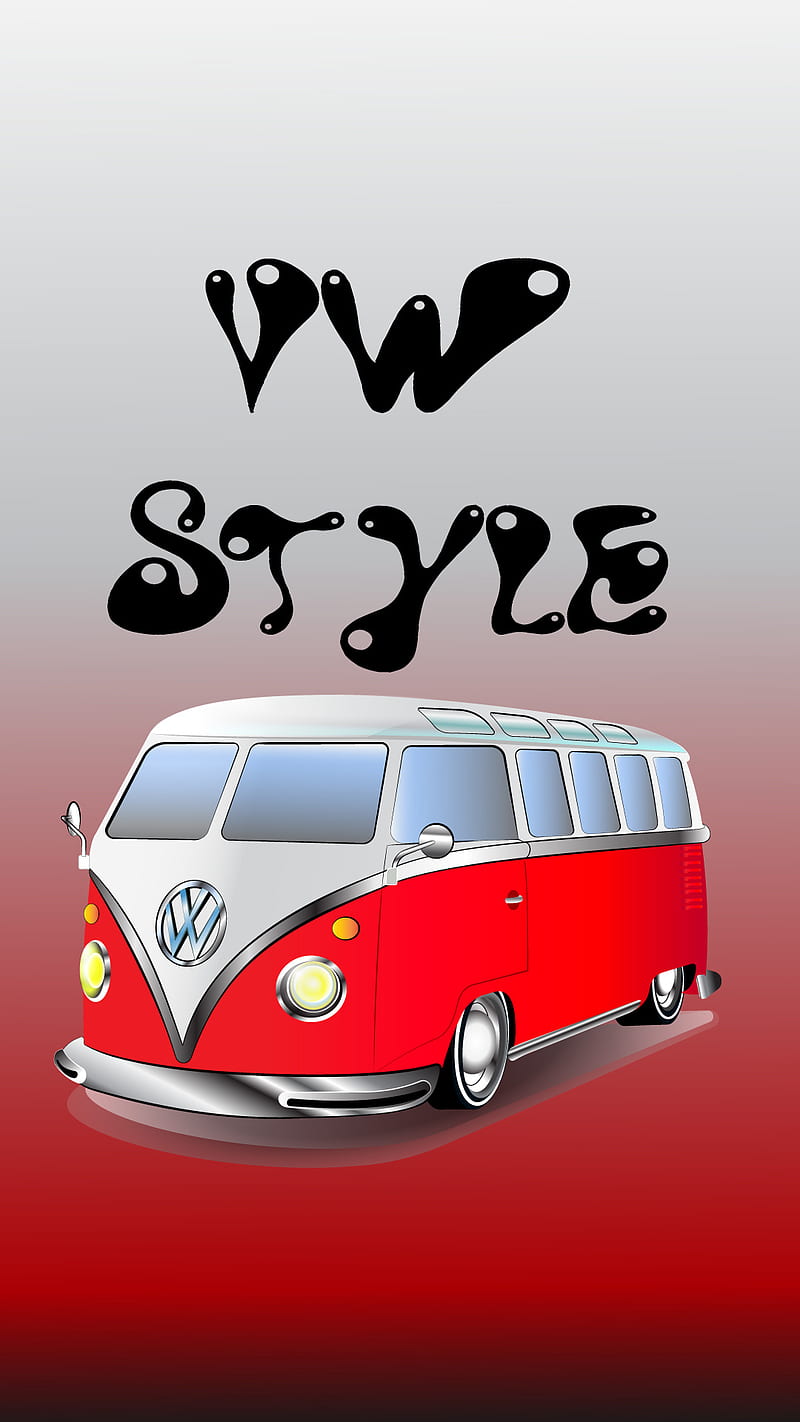 VW Red Kombi, auto, car, cool, oldie, style, tunning, vintage, volkswagen, HD phone wallpaper