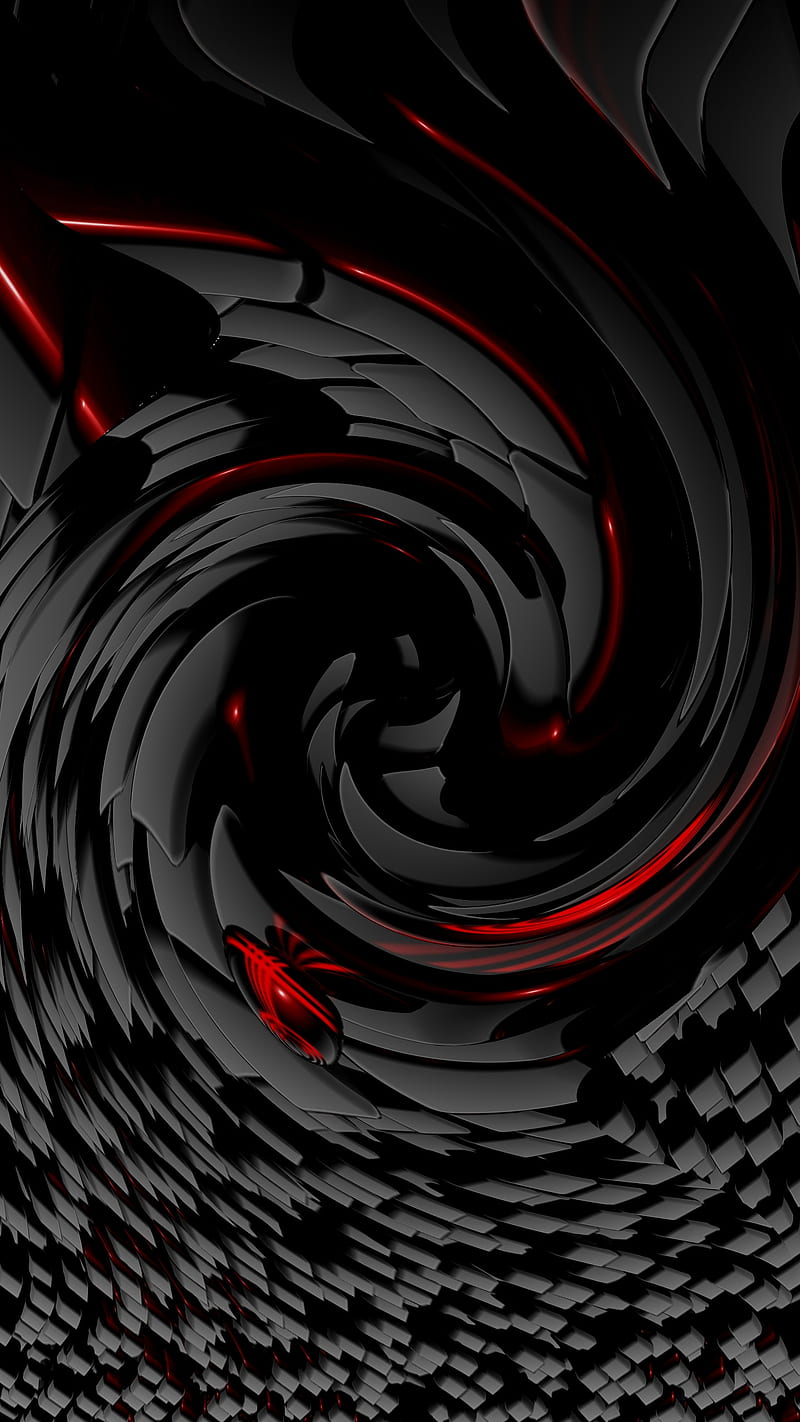Dark Spiral, abstract, amoled, black, HD phone wallpaper