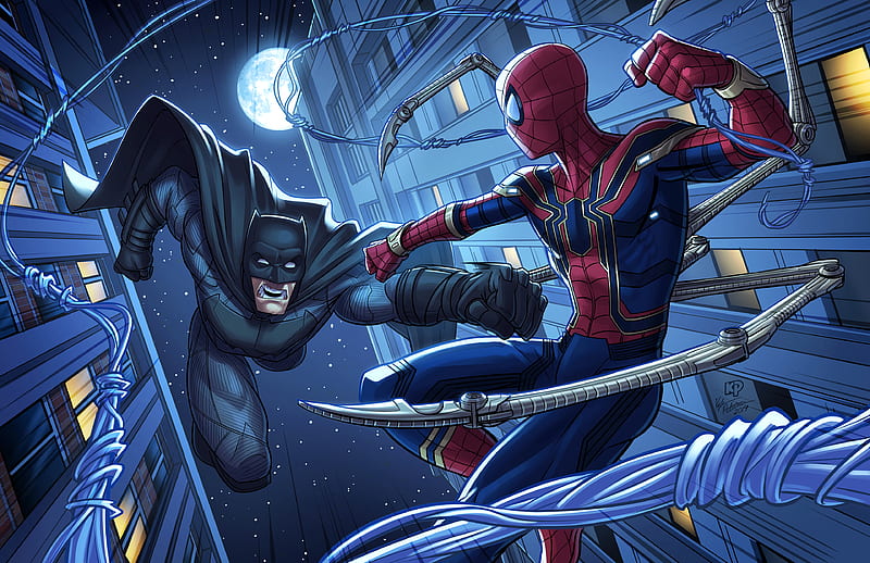 Batman And Spiderman , batman, spiderman, artwork, superheroes, HD wallpaper