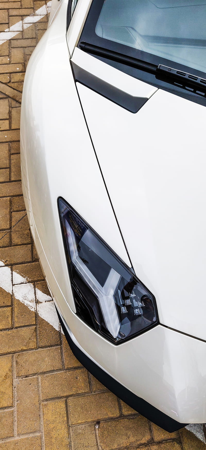 Lamborgini Aventador, carros, fast, headlights, lights, motors, white, HD phone wallpaper
