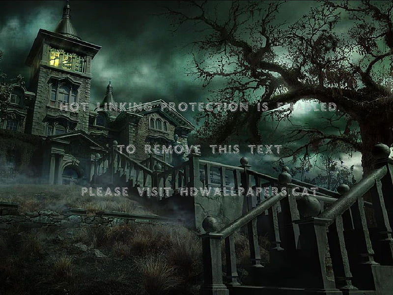 haunted castle spooky gothic halloween dark, HD wallpaper