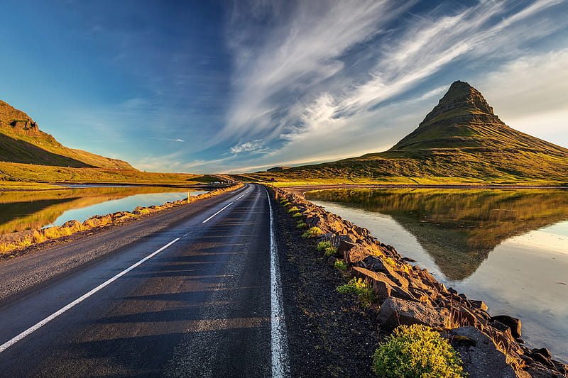 Man Made, Road, Iceland, Kirkjufell, HD wallpaper