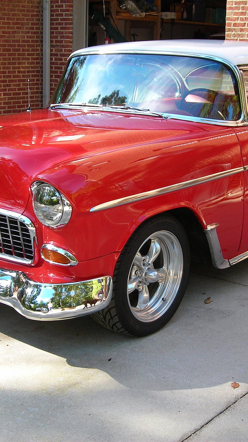 red car, carros, classic, HD phone wallpaper