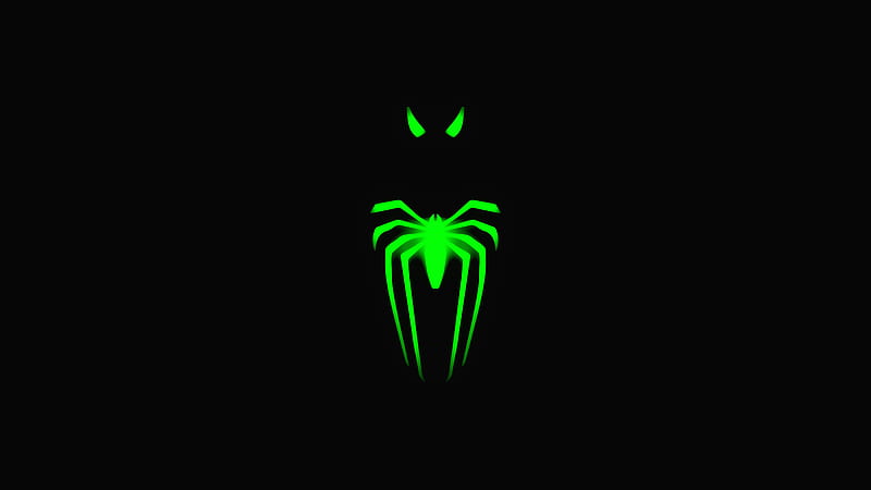 Evil Spiderman Green, neon, agd, spiderman ps4, amoled, vector, abstract, evil spiderman, HD wallpaper