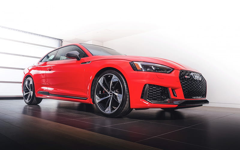 Audi RS5, 2018, luxury sports coupe, tuning, German cars, red RS5, Audi, HD wallpaper