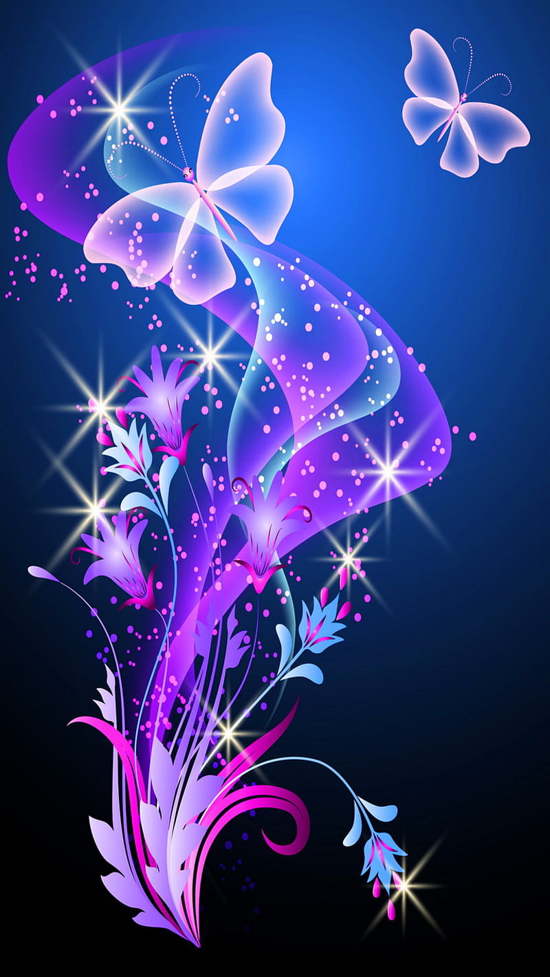 Abstract Butterflies, abstract, butterflies, colorful vector, purple pink, HD phone wallpaper