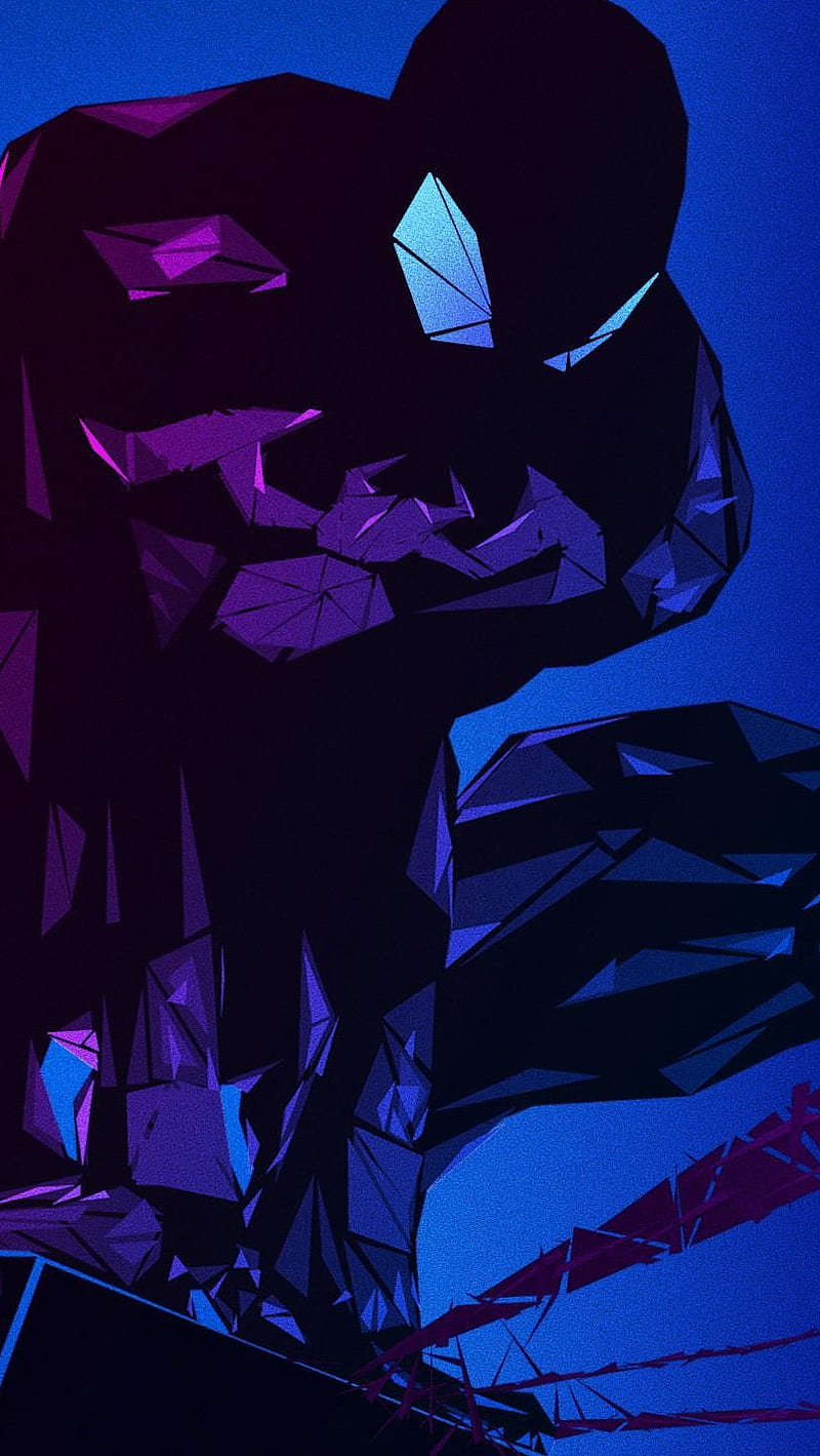 Spiderman Lines Dark, art, HD phone wallpaper