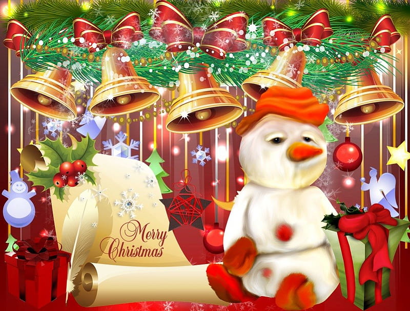 Little Snowman, holidays, christmas, snowman, xmas, winter, HD ...