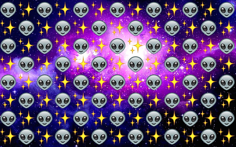 Alien Emoji , emoji, alien, purple, HD wallpaper