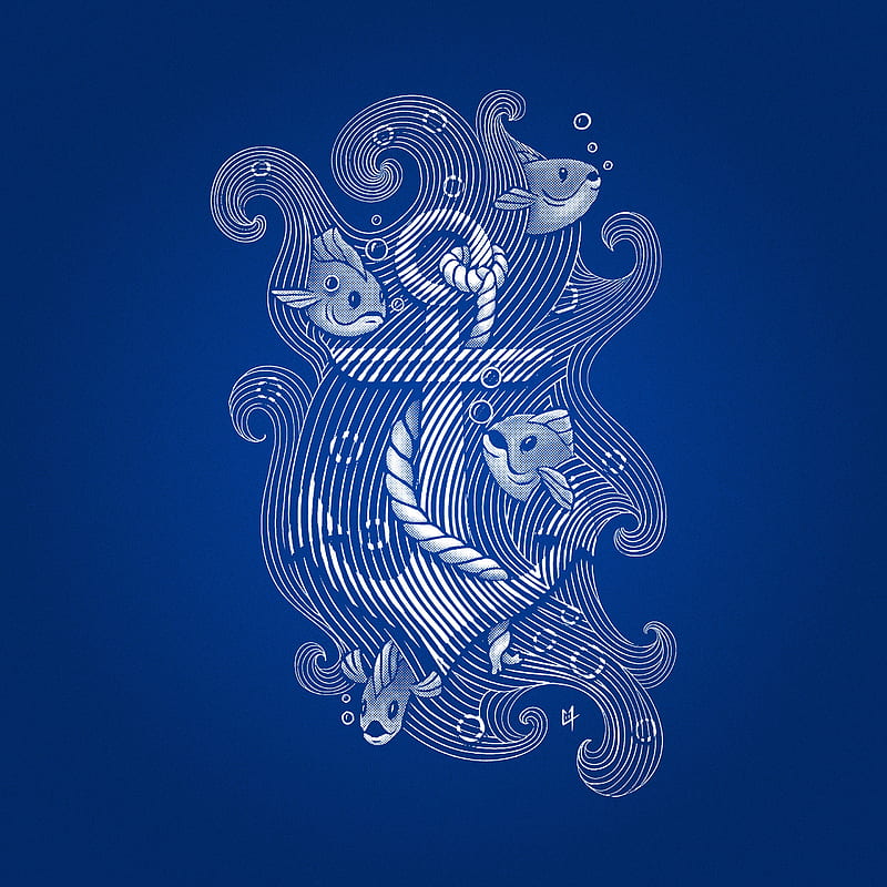 Lost Anchor, ancre, animal, art, black, blue, boat, bubble, bubbles, c0y0te7, carving, cute, engraving, etching, fashion, fish, haching, hatch, hype, lines, marine, mer, navy, noose, ocean, poissons, rope, sailor, sea, string, tattoo, water, wave, waves, white, HD phone wallpaper