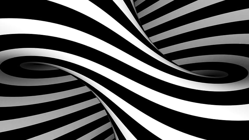 Abstract, Shapes, Black & White, HD wallpaper