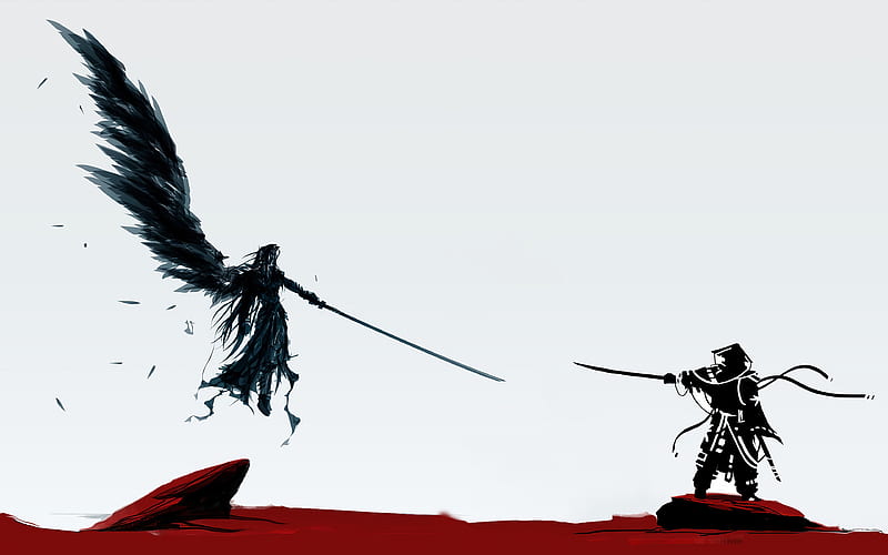 Sephiroth Vs Samurai , samurai, sephiroth, warrior, artist, artwork, digital-art, HD wallpaper