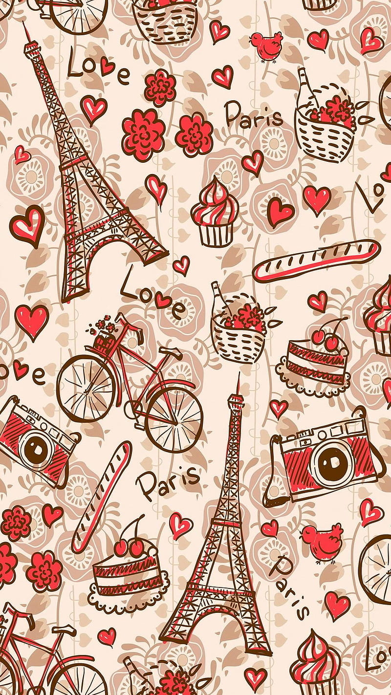 Love, corazones, paris, HD phone wallpaper