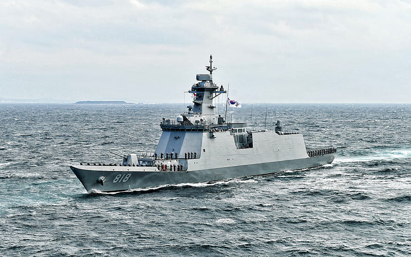 ROKS Daegu, FFG-818, South Korean frigate, Republic of Korea Navy, Daegu-class frigate, guided missile frigate, warships, HD wallpaper