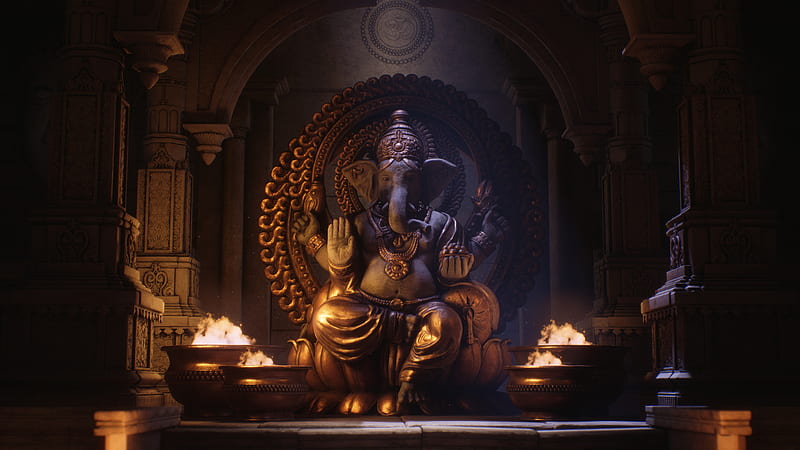 Fantasy, Statue, Ganesh, HD wallpaper