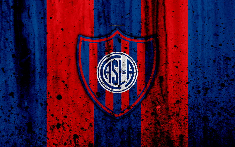 FC San Lorenzo, grunge, Superliga, soccer, Argentina, logo, San Lorenzo, football club, stone texture, San Lorenzo FC, HD wallpaper